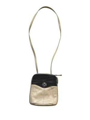 Bandolera de cuero Rolfs para mujer negra crema informal de viaje diario Foto 1 de 4