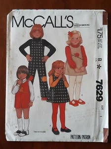 McCALL'S PATTERN - 7629 TODDLER JUMPSUIT OVERALLS JUMPER PINAFORE SIZE 1 UNCUT - Imagen 1 de 2