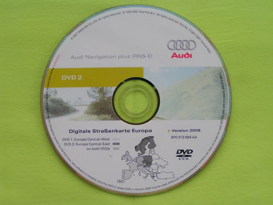 AUDI DVD NAVIGATION PLUS DEUTSCHLAND + EU VERSION 2008 RNS-E A3 A4 A6 TT R8 8P0 - Bild 1 von 1