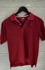 BOYS’ ADIDAS CLIMALITE S/S POLO SHIRT, RED/GREY, Medium - Picture 1 of 8