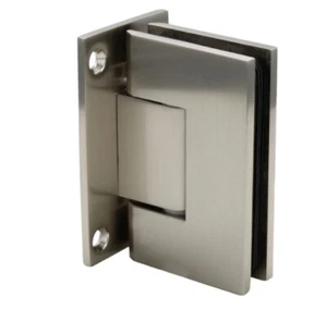 CRL Geneva 037 Series Brushed Nickel Wall Mount Full Back Plate Standard Hinge - Picture 1 of 5