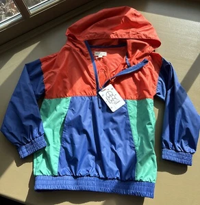 NWT EGG New York Nylon Quarter Zip Jacket Orange Green And Blue Size 6 Youth - Picture 1 of 4