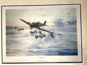 TYPHOON ATTACK by ROBERT TAYLOR MOUNTED PRINT SIGNED ROLAND BEAMONT - Picture 1 of 7