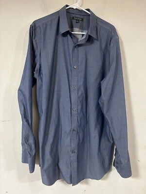 Camisa Banana Republic Chambray a Medida Calce Ajustado Para Hombres XL Azul Dorado Costuras Foto 1 de 3
