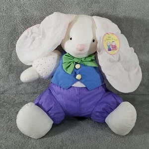 "Chaleco Russ the Bunny Bunch Peluche Verde Corbata Azul Pantalones Púrpura Nailon Relleno 15" - Imagen 1 de 10