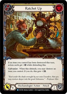 Ratchet Up (Yellow) - Bright Lights - EVO106 - FaB - Flesh and Blood RARE Card