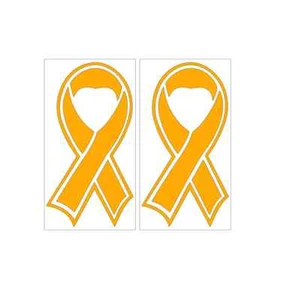 2 -2.25"x4" YELLOW Ribbon for Bladder & Sarcoma/Bone Cancer Awareness decal cell - Picture 1 of 3