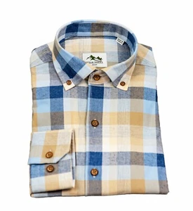 Wear Sierra Top Shelf Cotton Long Sleeve Button Down Shirts in Blue Plaid - Picture 1 of 7