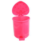 Mini Plastic Table Trash Can With Swing Lid - Pink-Gh