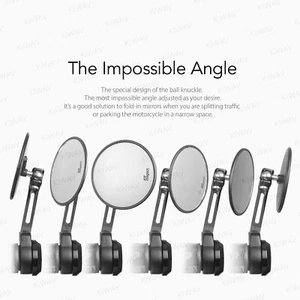 Bar end mirrors heavy weight slim OJO round 16mm bolt-on fits Yamaha FZ-07 FZ-09 - Picture 1 of 12