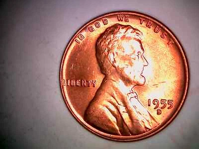 1955 D Lincoln Head Penny MS RB. STAR COIN.  AB55 - Image 1 of 2