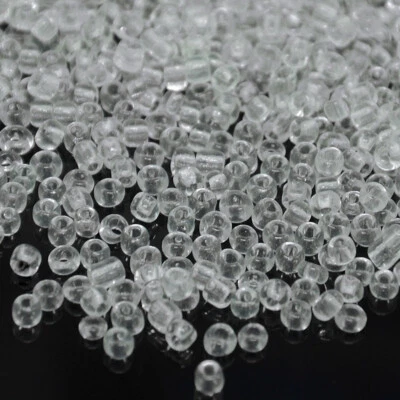 50g 3mm Clear Glass Seed Beads - Beading, Crafts, Jewellery Making - Image 1 of 3