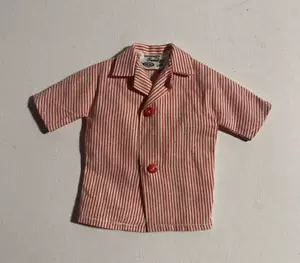 Tammy's Doll Family Dad or Ted Red & White Striped Short Sleeved Shirt Vtg Ideal - Picture 1 of 4