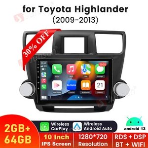 2+64GB Android 13 CarPlay Car Stereo Radio GPS for Toyota Highlander 2009-2013 - Bild 1 von 17