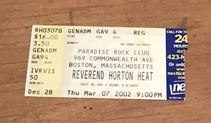 Reverend Horton Heat Ticket Stub March 7, 2002 Boston Massachusetts - Picture 1 of 2