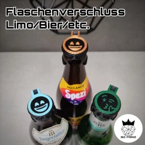 Flaschenverschluss 8 Stück (3D Prinz) Limo/Bier/etc., Insektenschutz, Kronkorken - Bild 1 von 19