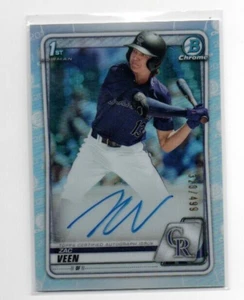 ZAC VEEN 2020 1 st Bowman Draft Chrome Refractor Autograph #320/499 RC Rookie - Picture 1 of 1