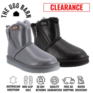 CLEARANCE | UGG Mini Zipper Leather Platform Boots | Tendance Paris | Women - Picture 1 of 19