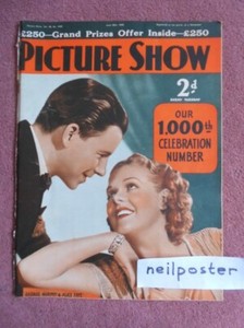 PICTURE SHOW (1938) UK mag ALICE FAYE, GEORGE MURPHY, ERICH VON STROHEIM       