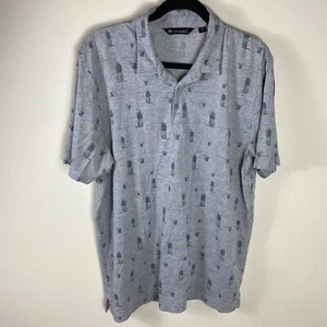 Travis Mathew Polo Shirt Mens XL Pineapple Gray Short Sleeves - Picture 1 of 9