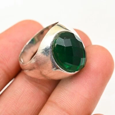 Green Onyx Men's Ring 925 Sterling Silver Statement Handmade Ring All Size M765 - Image 1 of 4