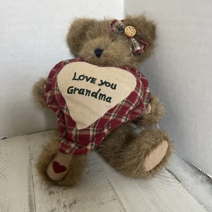 Boyds Bears Plush 8” Jointed Head Arms Legs Love You Grandma on Pillow - Picture 1 of 4