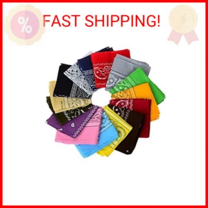 monochef One Dozen/12pcs Assorted Bandanas 22X22 Inch 100% Cotton Novelty Double - Picture 1 of 2