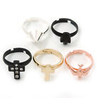 Set Of 5 Knuckle Rings (Gold Cross, Rose Gold Swallow, Crystal Black Cross,
