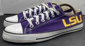 LSU Tigers Converse Chucks Low Top Shoes Purple Gold Size Mens 7 or Womens 8.5 - Picture 1 of 11