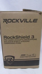 Rockville Large ROCKSHIELD 3 Studio Mic Isolation Shield - Gray - Picture 1 of 5