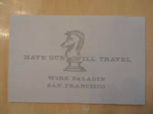 Have Gun Will Travel Draht Paladin Schreibblock - Bild 1 von 2