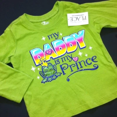 NEW! "My Daddy Is My Prince" Baby Girls Shirt 3T Fathers Gift DAD LS Frog *LAST* - Image 1 of 2