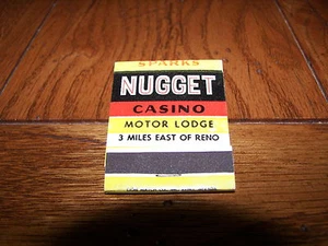 SPARKS NUGGET CASINO MOTOR LODGE Reno Sparks Nevada NV Rare 1950's Matchbook - Picture 1 of 1