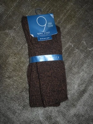 NUEVOS 9 calcetines de lujo de angora occidental ~ chocolate ~ talla 6-10,5 ~ precio de venta sugerido por el fabricante $10,00 _ Foto 1 de 2