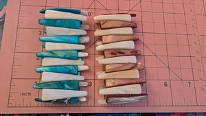 Vintage Bracelets Shell Stretch Lot Of 2 Turquoise Brown Abalone - Picture 1 of 10