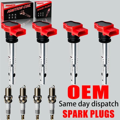 4x Bobina de encendido OEM y bujías de iridio para Audi TT A4 A5 Golf Jetta GTI 2,0 L Foto 1 de 4