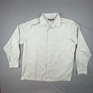 Camicia Croft Barrow con bottoni uomo XL blu grigio righe manica lunga morbida calda - Foto 1 di 7