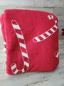 Pottery Barn Candy Cane Jacquard Sherpa Throw - Picture 1 of 3