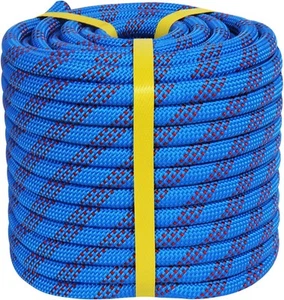 Double Braided Arborist Rigging Rope (1/2 in x 1/2inch x 100feet, Blue/Red  - Picture 1 of 7