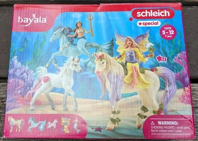 Schleich Bayala Fairy Feya Mermaid Eyela Unicorn Pegasus Figures 5 PC Starter  - Image 1 of 4