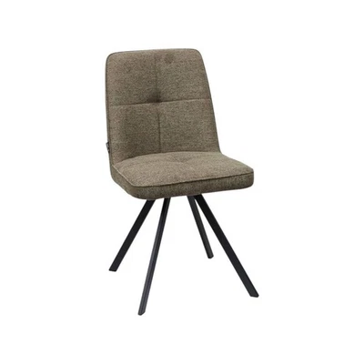 Chaise moderne Venezia en tissu gris tourterelle Pieds en métal - Photo 1/4