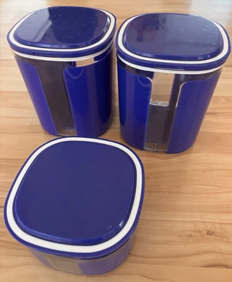Tupperware Vorratsbehälter Skyline blau mit Sichtfenster 2x1,5l und 1x0,7l RAR - Bild 1 von 2