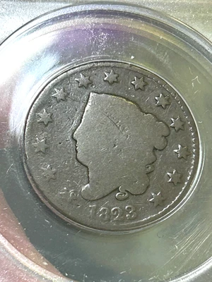 1823 Coronet Head Large Cent Smooth Brown AG Details ANACS N-2 1 Cent NICE COIN! - Image 1 of 4