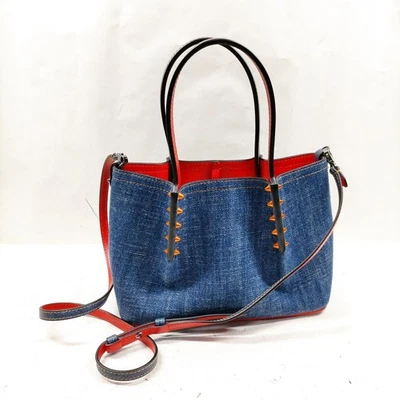 NO TARIFF Christian Louboutin Tote Bag Blue Denim 4739228 - Image 1 of 4