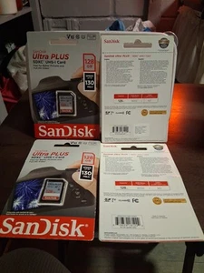 SanDisk Ultra PLUS 128GB SDXC UHS-I Card SEALED 4 Available - Picture 1 of 14