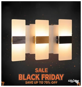 Indoor LED Sconce Wall Light Modern 4000K Wall Lampshade Adjustable Rectangular - Picture 1 of 17