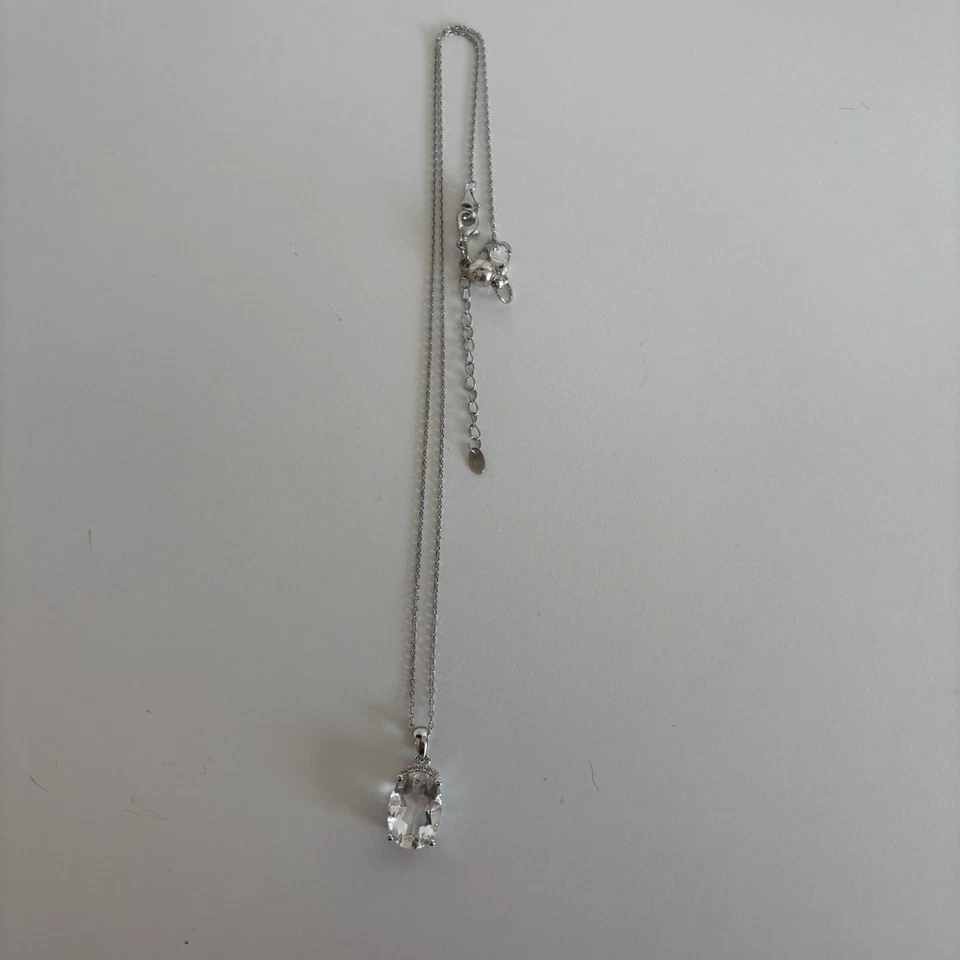 Jewelry TV 5.10 Herkimer “diamond” Quartz With White Zircon Rhodium Over Silver  - Image 1 of 4