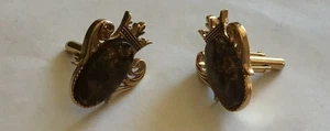 Vintage ROYAL COPENHAGEN Swank Collection Gripshom Cufflinks Black/Tigers Eye - Picture 1 of 2