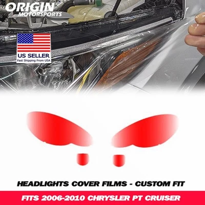 Kit de película de sujetador cubiertas transparentes de faros precortados PPF para PT CRUISER 2006-2010 Foto 1 de 4