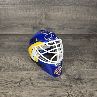 Vintage Riddell Mini Goalie Mask NHL Hockey St. Louis Blues Trumpet Logo Stl - Image 1 of 4